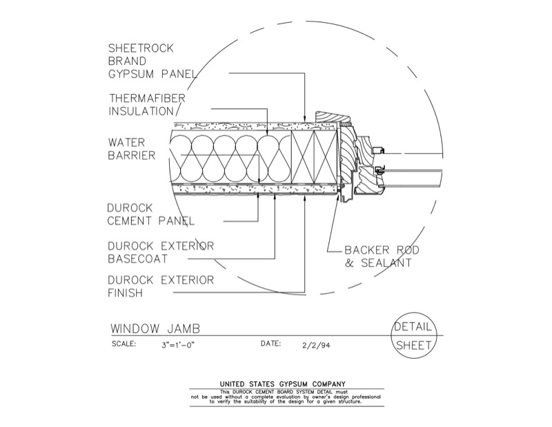 Design Details Details Page - Durock® Brand Window Jamb